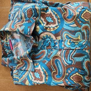 CAPPAGALLO PAISLEY BUTTON DOWN BLOUSE
